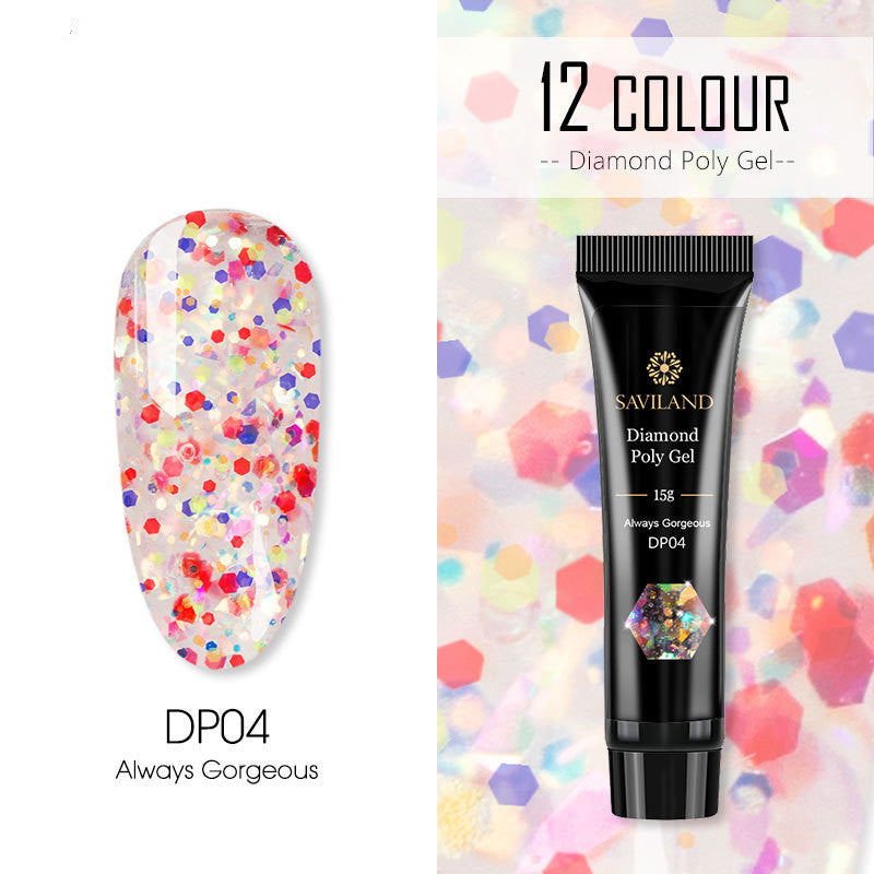 Beautiful smooth polygels in your choice of glitter colors!