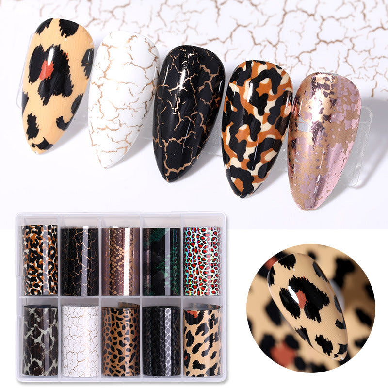 Nail Art Foils set of 10 in clear protective case