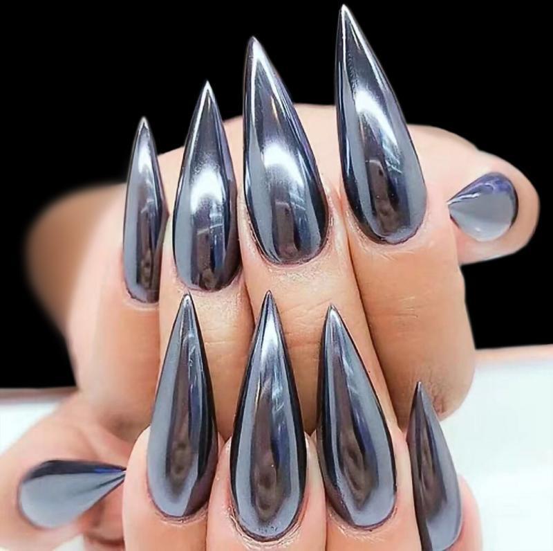 1g Diamond Pure Black rub on powder for Nails