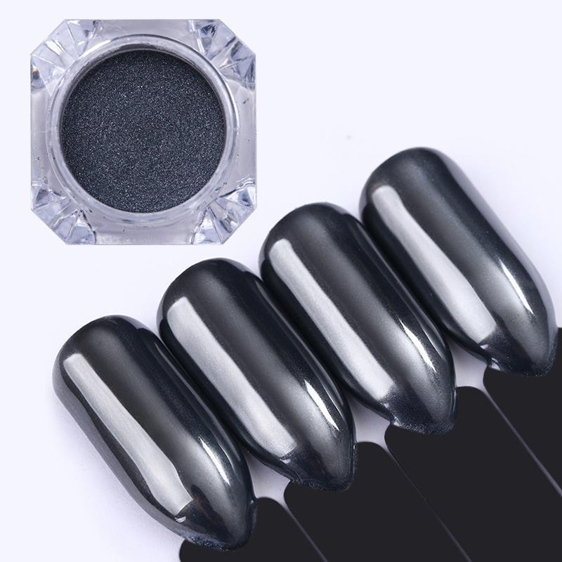 1g Diamond Pure Black rub on powder for Nails