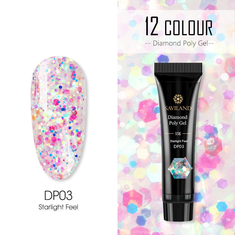 Beautiful smooth polygels in your choice of glitter colors!