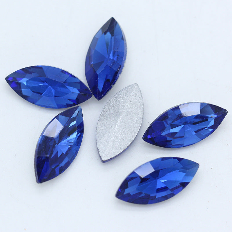 Horse Eye Crystal Pointed Glass Silver Bottom Loose Diamond