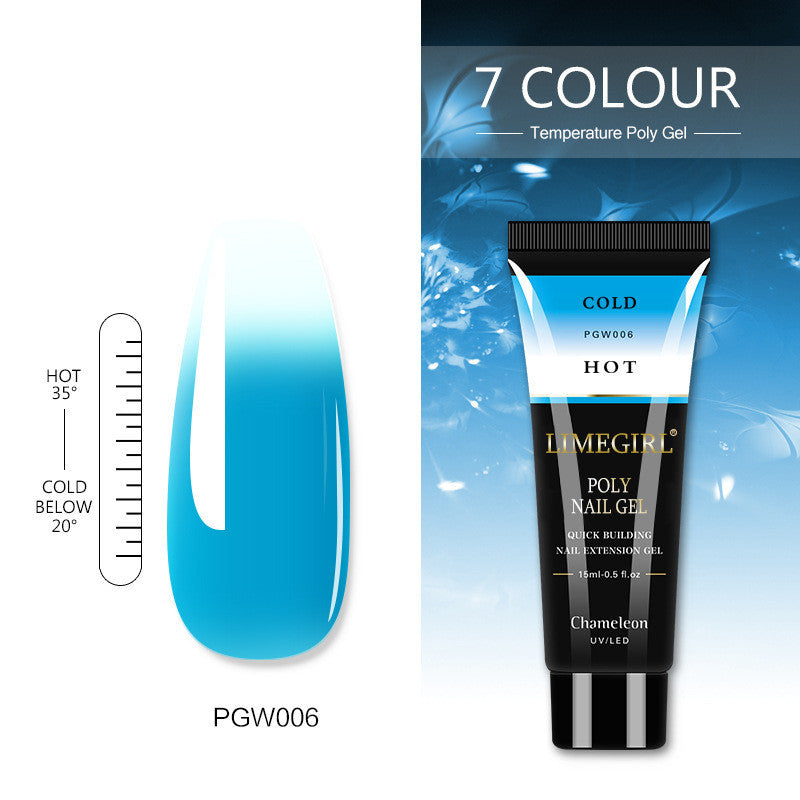 NAIL EXTENSION POLYGELS IN 7 COLORS TO CHOOSE FROM, CURE IN LAMP, ODORLESS, SAFER THAN ACRYLIC