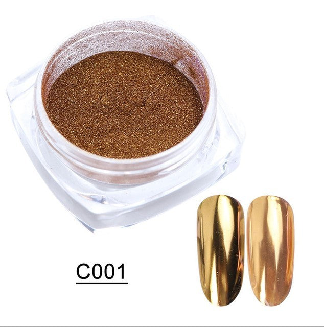 Beautiful Mirror Effect 3D Nail Rub-On Powder! 13 different colors! 0.5g containers