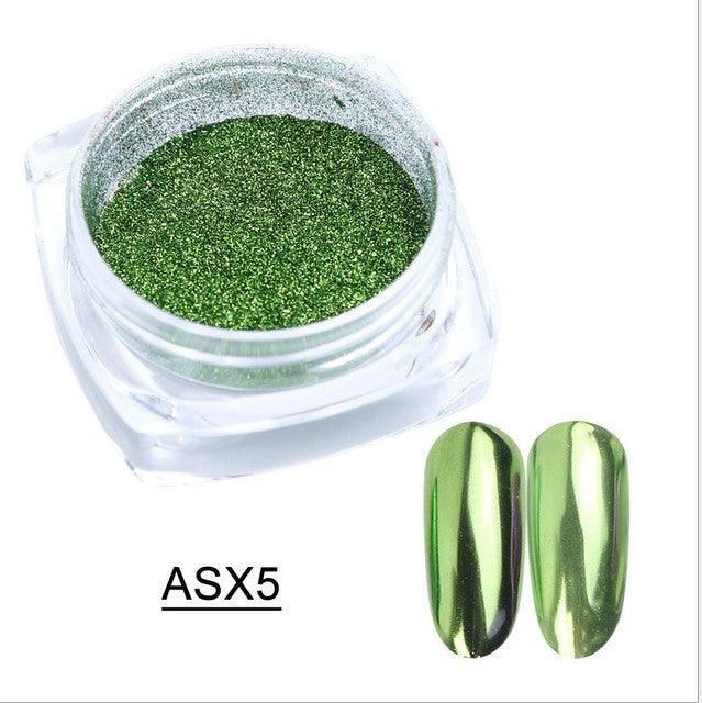 Beautiful Mirror Effect 3D Nail Rub-On Powder! 13 different colors! 0.5g containers