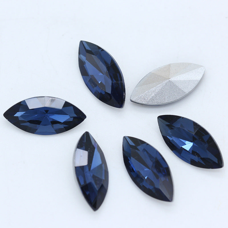 Horse Eye Crystal Pointed Glass Silver Bottom Loose Diamond