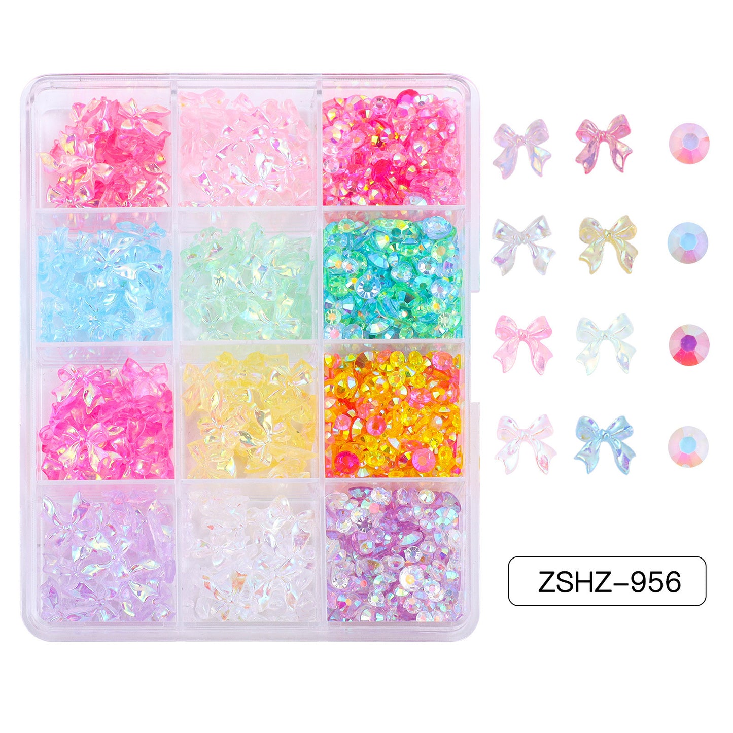 Ribbon Bow Tie Christmas Resin Bow Nail Ornament Mixed Set Box