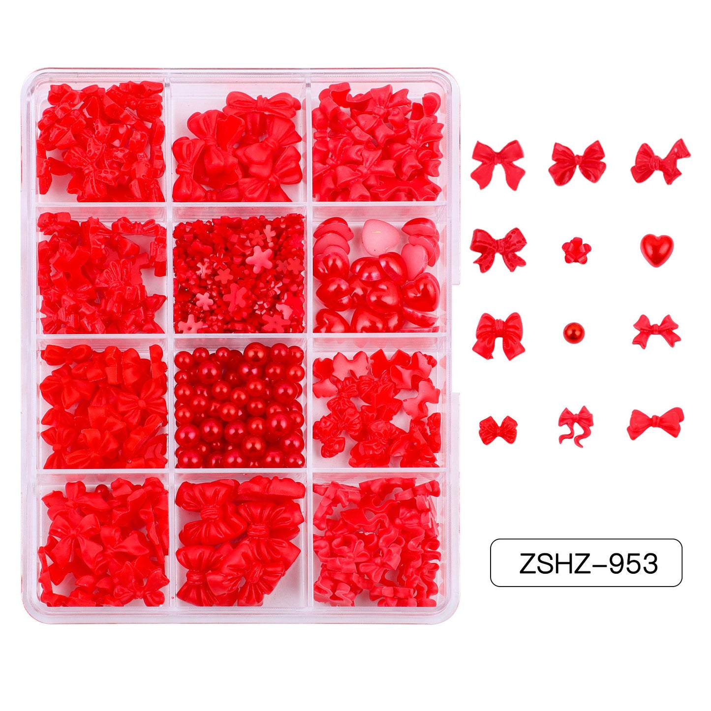 Ribbon Bow Tie Christmas Resin Bow Nail Ornament Mixed Set Box