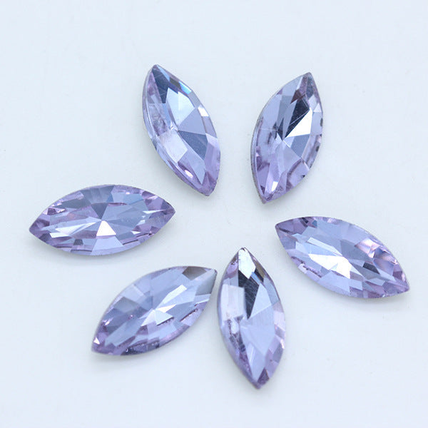 Horse Eye Crystal Pointed Glass Silver Bottom Loose Diamond