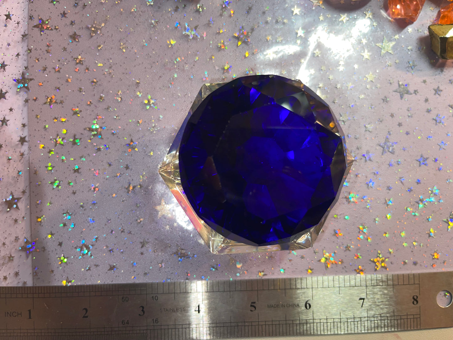 Large 3 inch halographic Monomer Dappen Dish with crystal lid