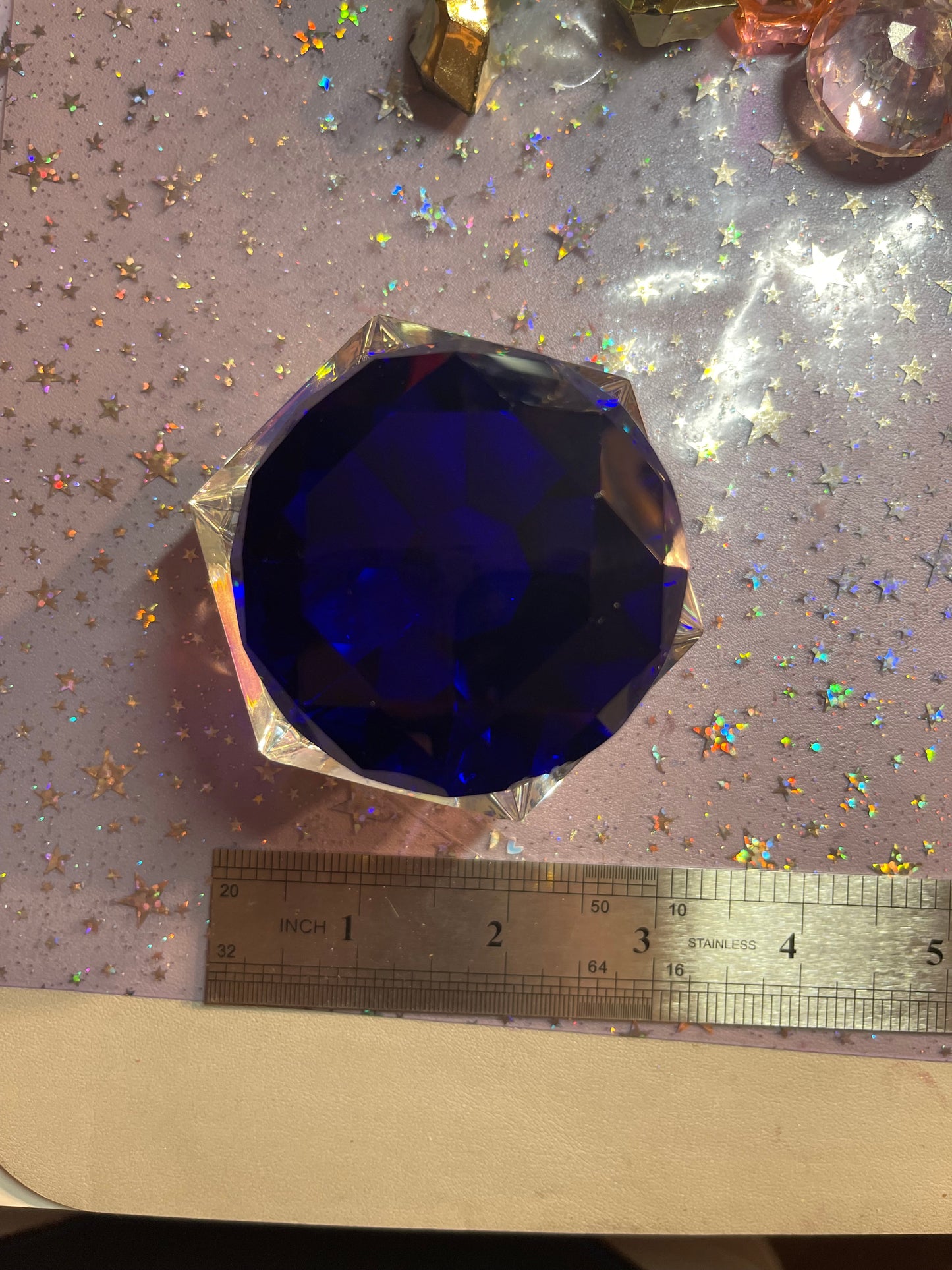 Large 3 inch halographic Monomer Dappen Dish with crystal lid