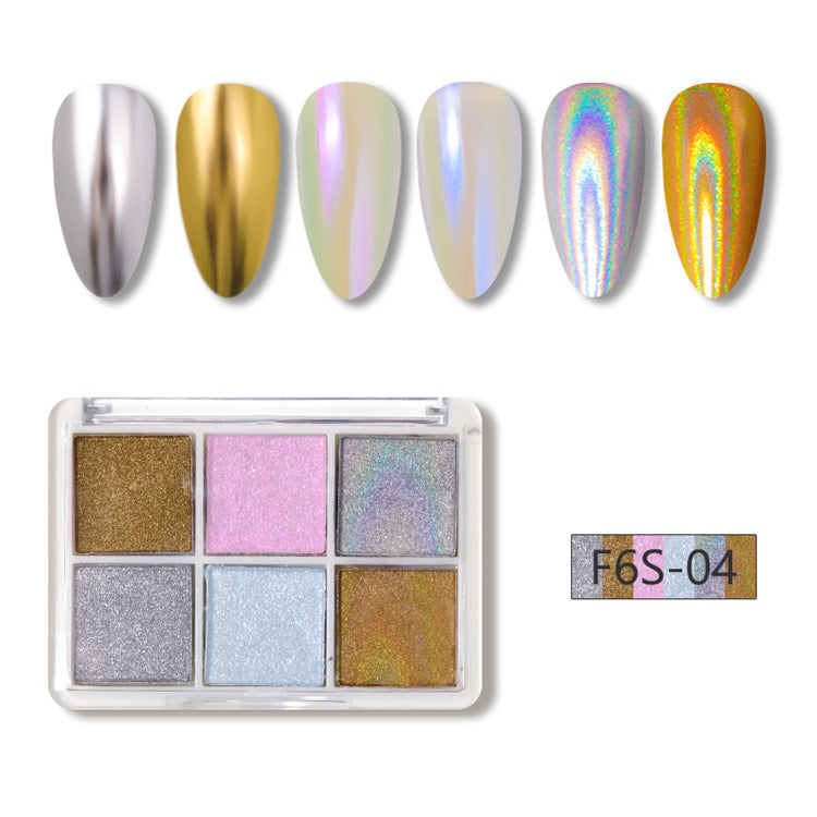 Manicure Six-color Solid Magic Mirror Effect Powder