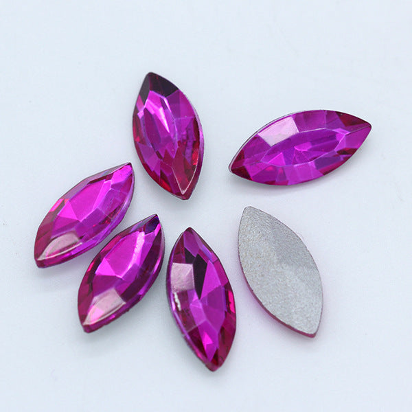 Horse Eye Crystal Pointed Glass Silver Bottom Loose Diamond