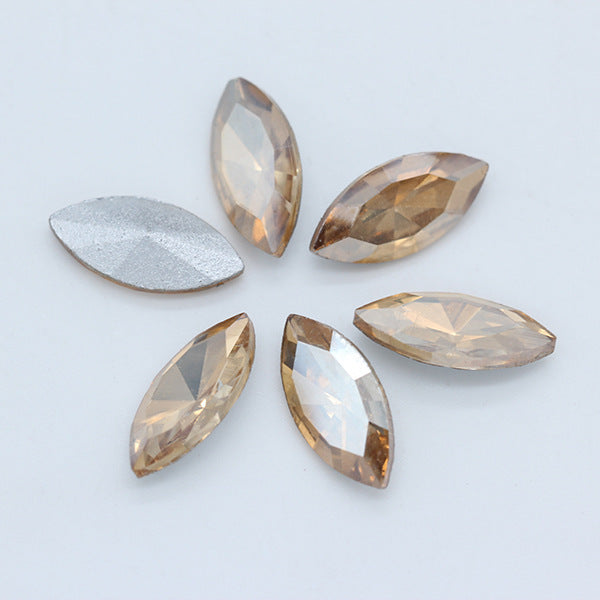 Horse Eye Crystal Pointed Glass Silver Bottom Loose Diamond