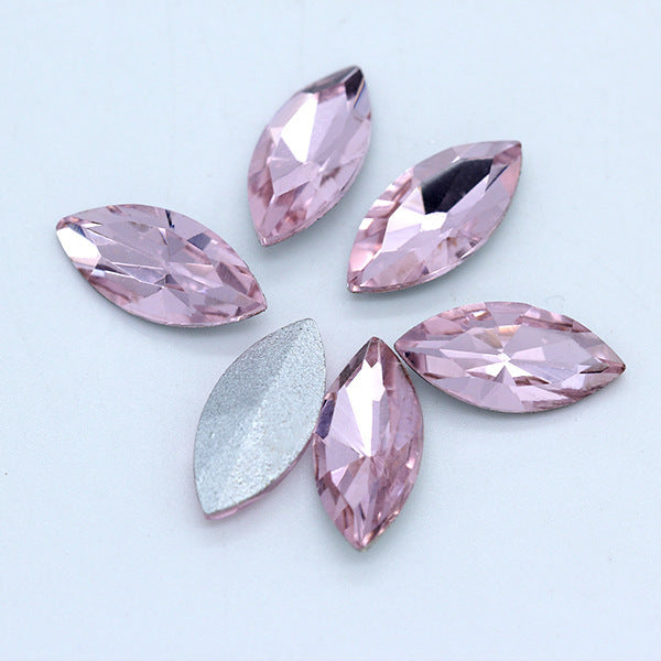 Horse Eye Crystal Pointed Glass Silver Bottom Loose Diamond