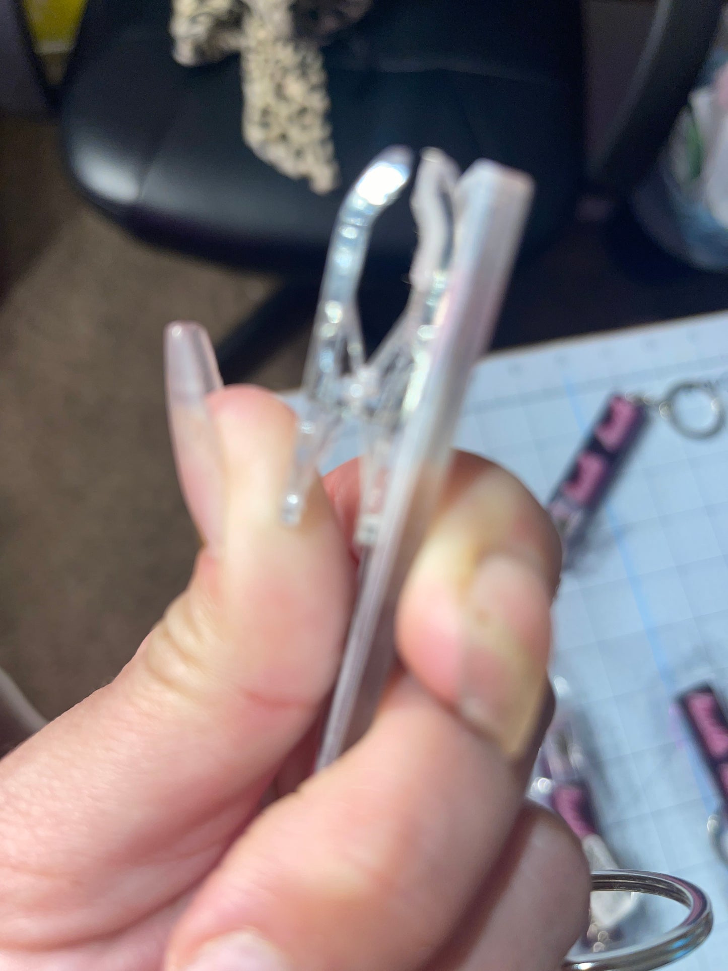Long Nail keychain “card grabber”