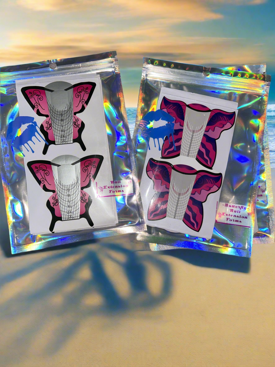 Faux Nail Butterfly Forms for building extensions! 50 pack