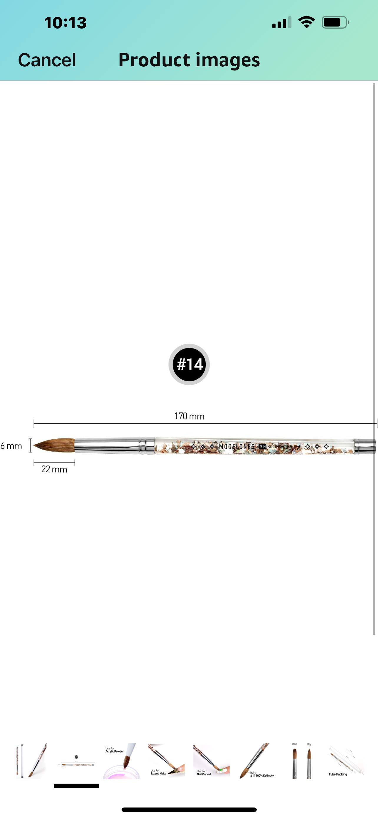 Acrylic Nail Brush 100% kolinsky
