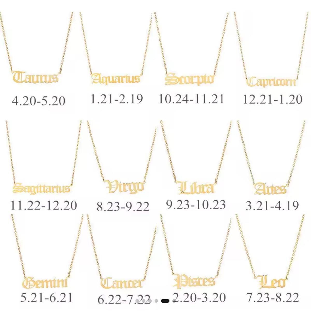 FAB Astrology Nameplate Necklace – Gold, Silver & Rainbow | Perfect Gift