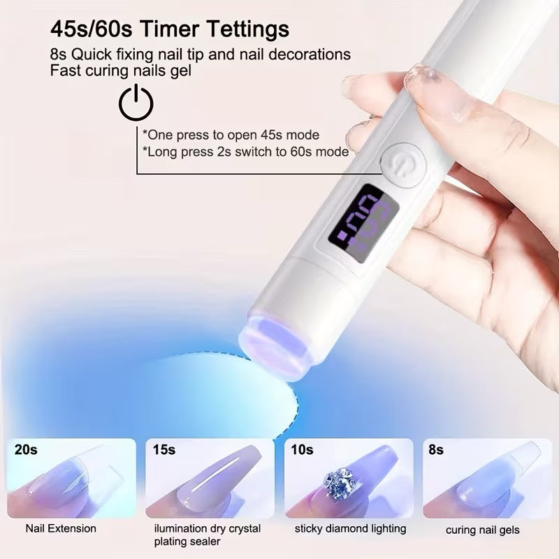Detachable Nail Lamp with stand, making it cordless and perfect for on the go nail techs!