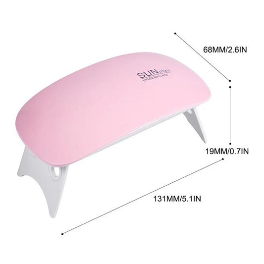 6 watt mini foldable nail lamps with power USB cord and kiss decal to decorate it with!