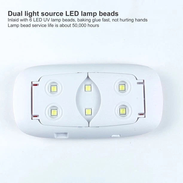 6 watt mini foldable nail lamps with power USB cord and kiss decal to decorate it with!