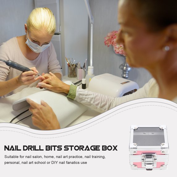 Nail Drill Bit Storage Box with 25 slots