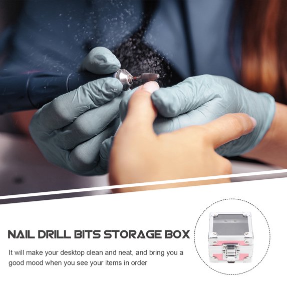 Nail Drill Bit Storage Box with 25 slots