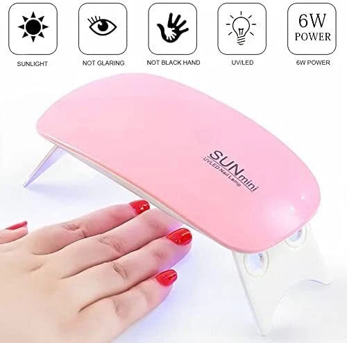 6 watt mini foldable nail lamps with power USB cord and kiss decal to decorate it with!