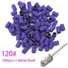 Sanding Bands for Nail Drill Mandrel Bits in Purple 120 grit