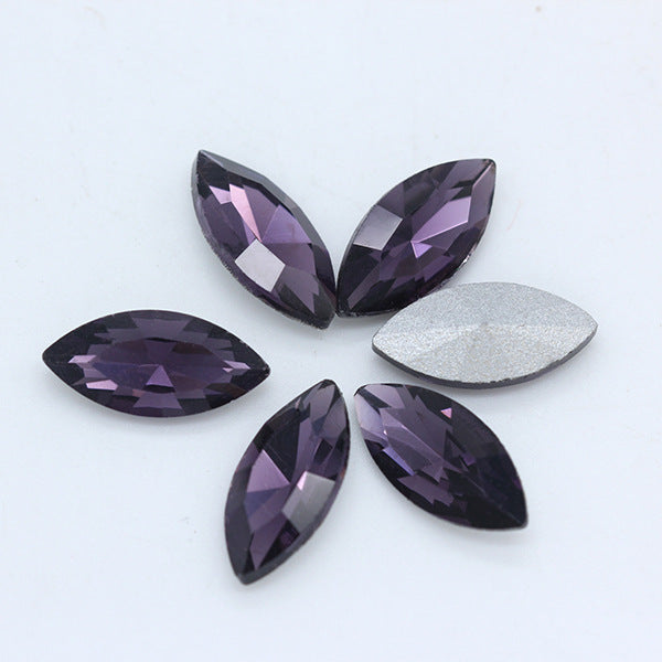 Horse Eye Crystal Pointed Glass Silver Bottom Loose Diamond