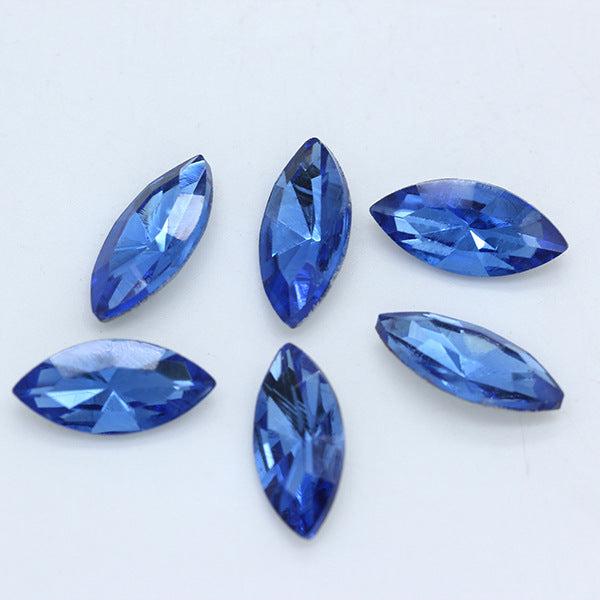 Horse Eye Crystal Pointed Glass Silver Bottom Loose Diamond