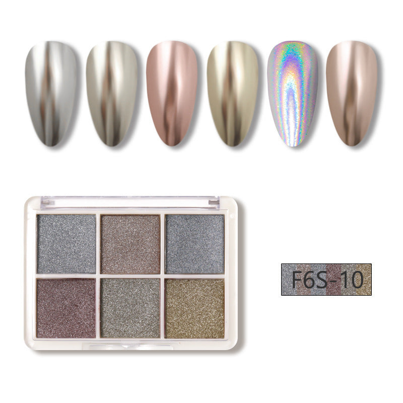 Manicure Six-color Solid Magic Mirror Effect Powder