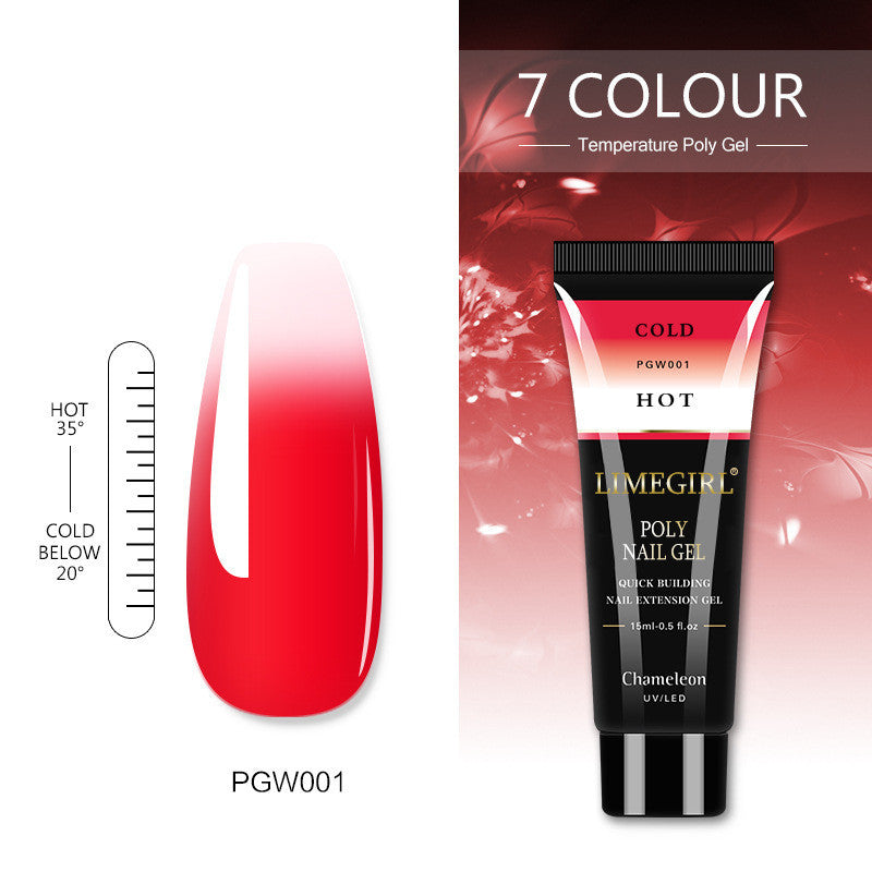 NAIL EXTENSION POLYGELS IN 7 COLORS TO CHOOSE FROM, CURE IN LAMP, ODORLESS, SAFER THAN ACRYLIC
