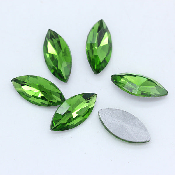 Horse Eye Crystal Pointed Glass Silver Bottom Loose Diamond