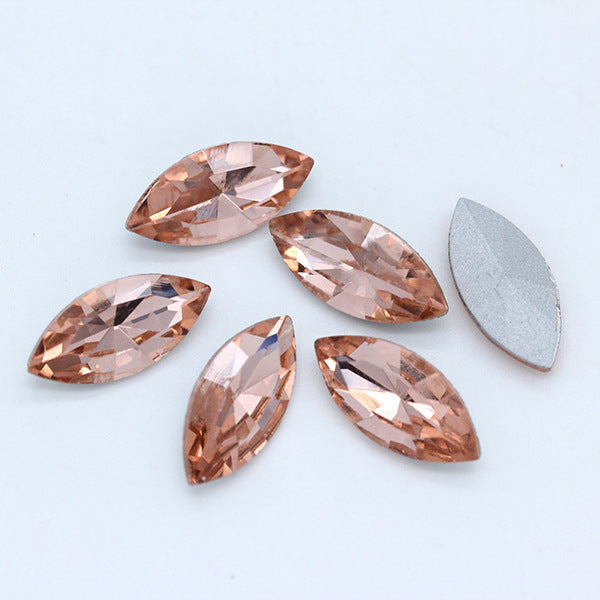 Horse Eye Crystal Pointed Glass Silver Bottom Loose Diamond