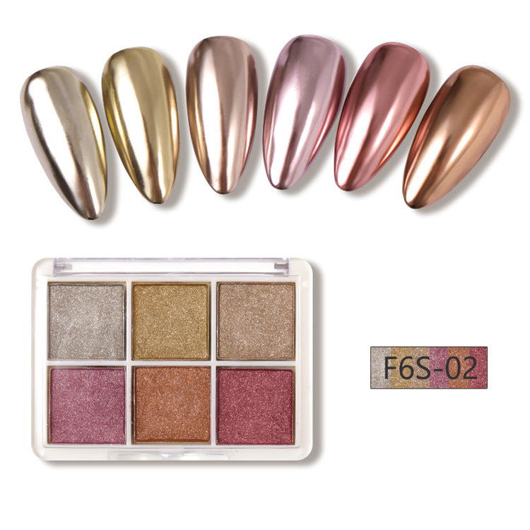 Manicure Six-color Solid Magic Mirror Effect Powder