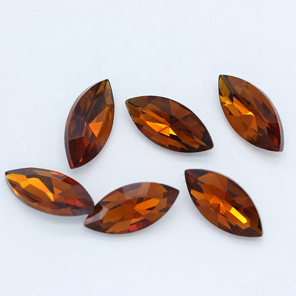 Horse Eye Crystal Pointed Glass Silver Bottom Loose Diamond