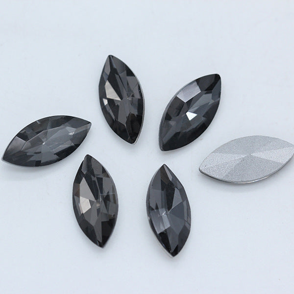 Horse Eye Crystal Pointed Glass Silver Bottom Loose Diamond