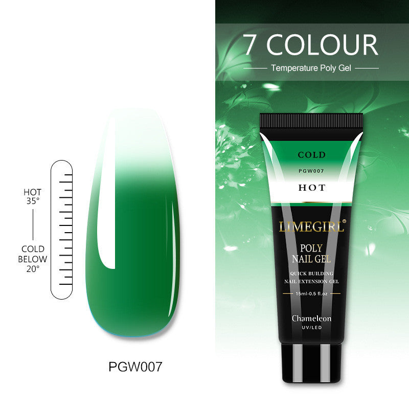 NAIL EXTENSION POLYGELS IN 7 COLORS TO CHOOSE FROM, CURE IN LAMP, ODORLESS, SAFER THAN ACRYLIC
