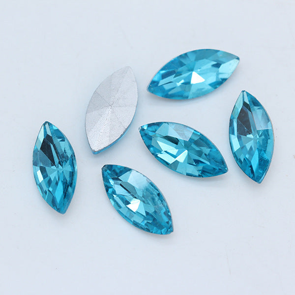 Horse Eye Crystal Pointed Glass Silver Bottom Loose Diamond