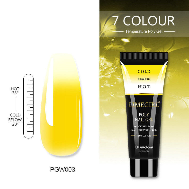 NAIL EXTENSION POLYGELS IN 7 COLORS TO CHOOSE FROM, CURE IN LAMP, ODORLESS, SAFER THAN ACRYLIC