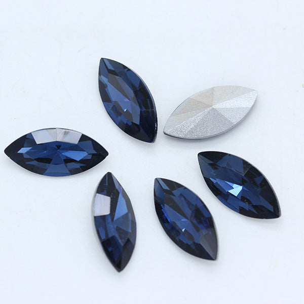 Horse Eye Crystal Pointed Glass Silver Bottom Loose Diamond