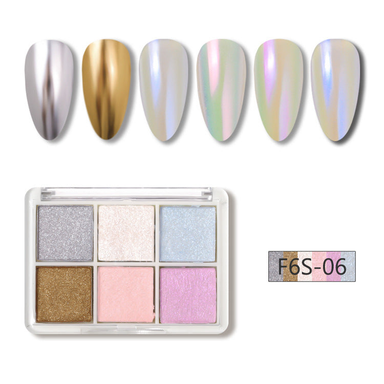 Manicure Six-color Solid Magic Mirror Effect Powder