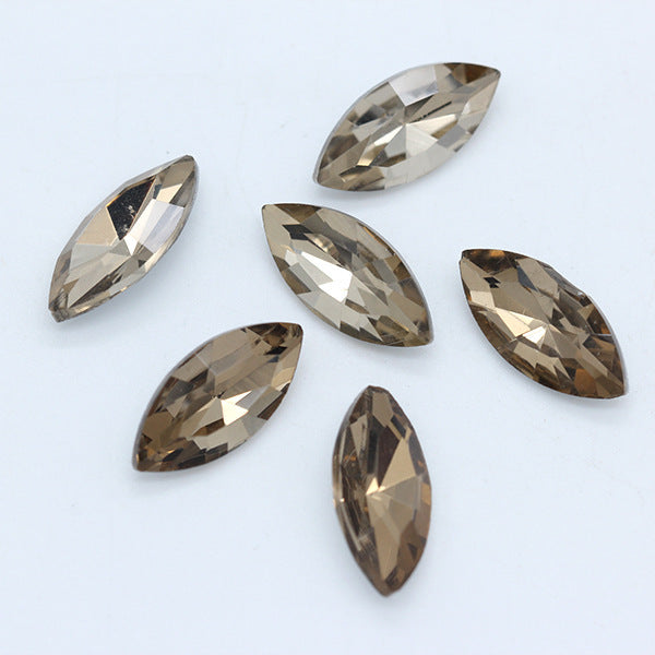 Horse Eye Crystal Pointed Glass Silver Bottom Loose Diamond