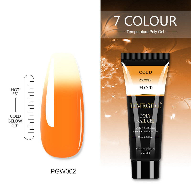 NAIL EXTENSION POLYGELS IN 7 COLORS TO CHOOSE FROM, CURE IN LAMP, ODORLESS, SAFER THAN ACRYLIC