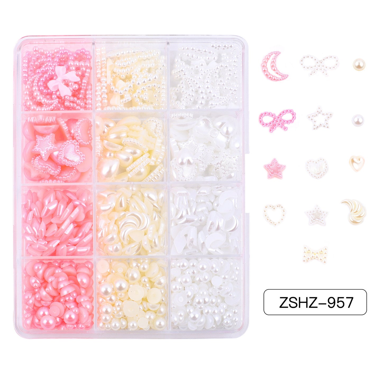 Ribbon Bow Tie Christmas Resin Bow Nail Ornament Mixed Set Box