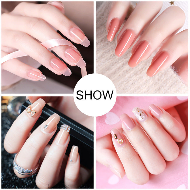 NAIL EXTENSION POLYGELS IN 7 COLORS TO CHOOSE FROM, CURE IN LAMP, ODORLESS, SAFER THAN ACRYLIC