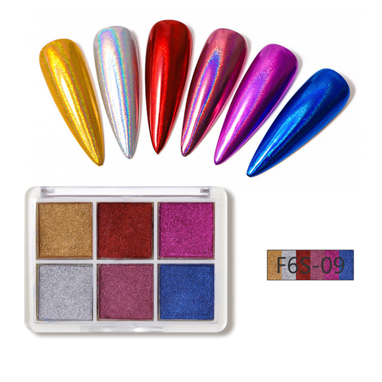 Manicure Six-color Solid Magic Mirror Effect Powder