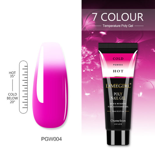 NAIL EXTENSION POLYGELS IN 7 COLORS TO CHOOSE FROM, CURE IN LAMP, ODORLESS, SAFER THAN ACRYLIC